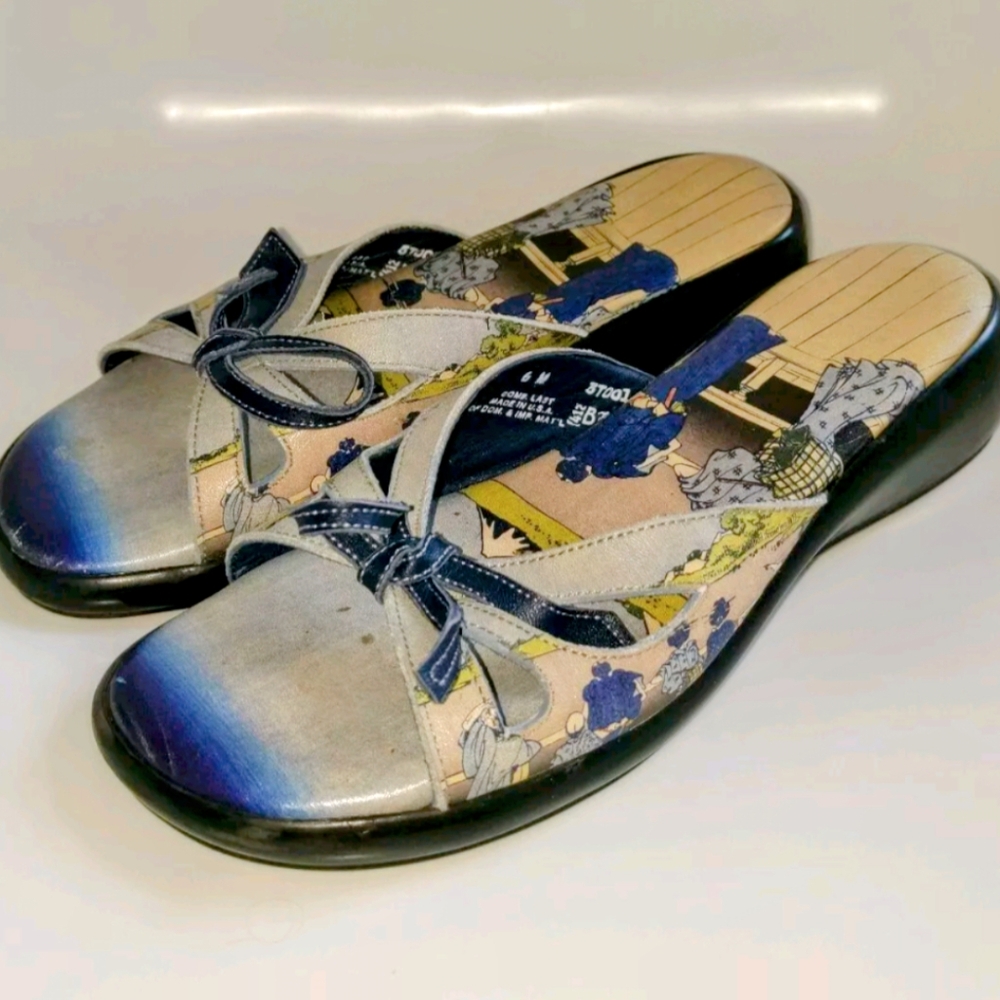Icon Backless Summer Sandals Leather Size 6 Japanese Art